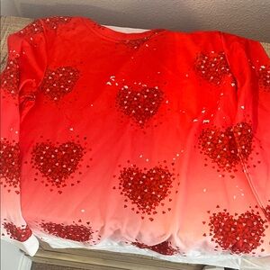 Red Heart Patterned Top